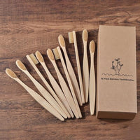 Escova de Bambu Ecológica Biodegradável - Kit com 10 peças