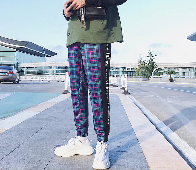 Calça Jogger Purple Plaid - Frete Gratis