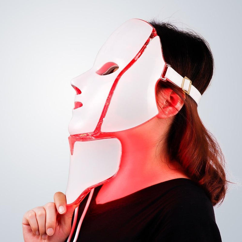 Máscara Facial Fototerapia LED 7 Cores - Rosto e Pescoço