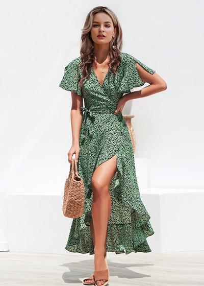 Vestido Midi Envelope Floral