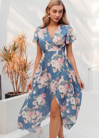 Vestido Midi Transpassado Floral