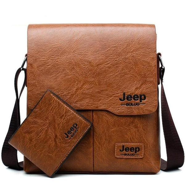 Bolsa de couro JEEP (Grátis uma carteira) - Frete Gratis