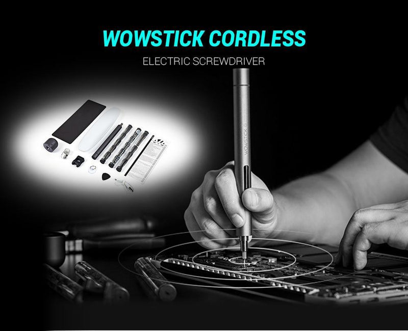 Chave de Fenda Elétrica sem fio - Mini parafusadeira Wowstick com lanterna de LED - USB Recarregável