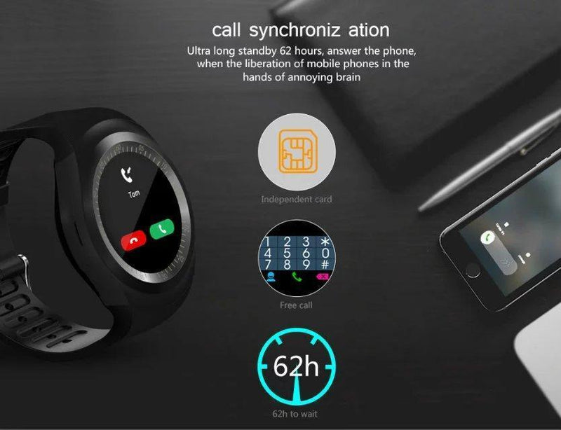 Smart Watch  para Telefone Android Redondo Suporte Nano SIM &TF Card com Whatsapp e Facebook