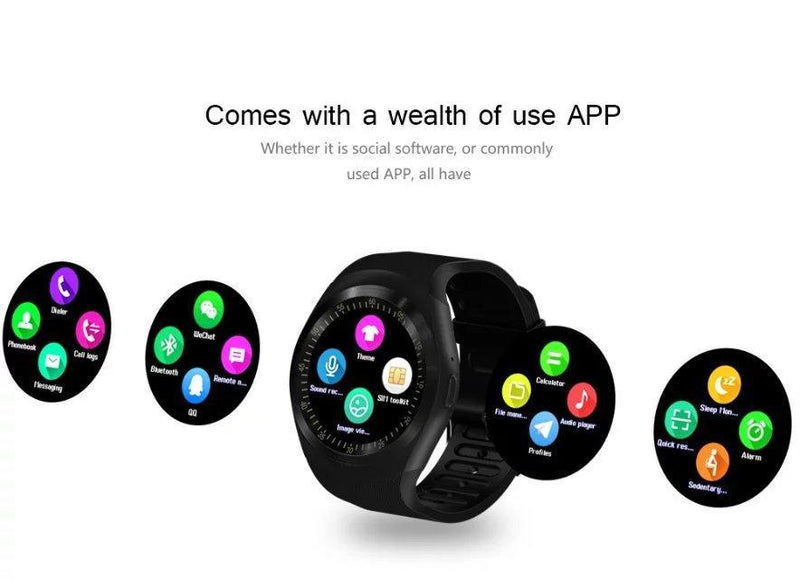 Smart Watch  para Telefone Android Redondo Suporte Nano SIM &TF Card com Whatsapp e Facebook