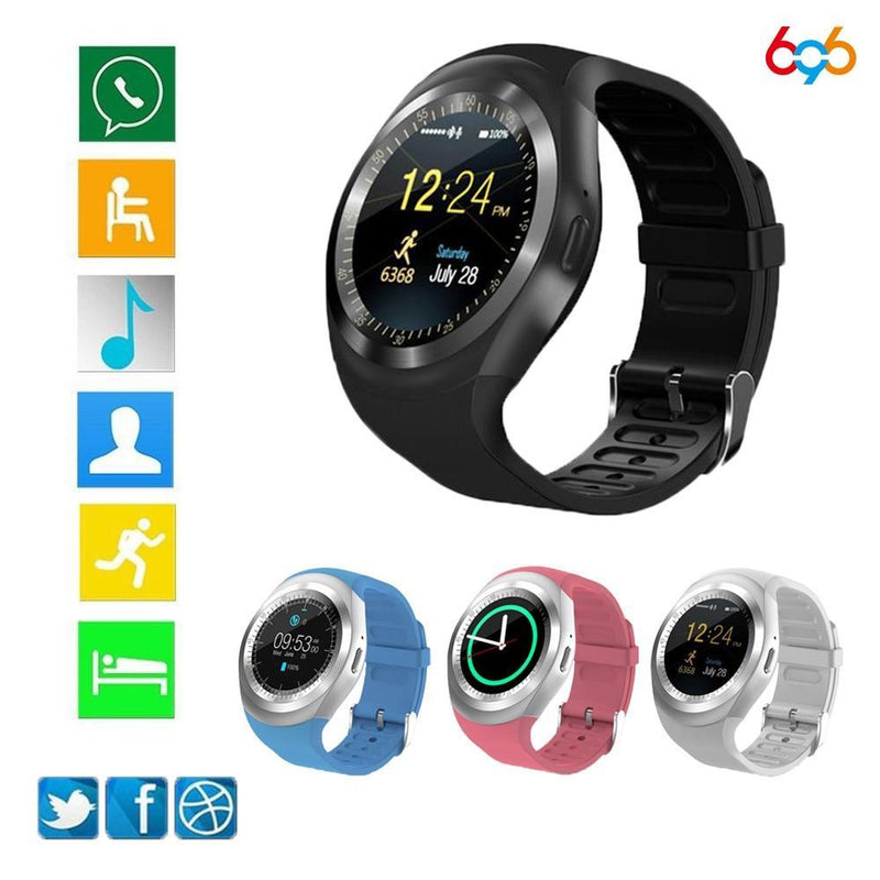 Smart Watch  para Telefone Android Redondo Suporte Nano SIM &TF Card com Whatsapp e Facebook