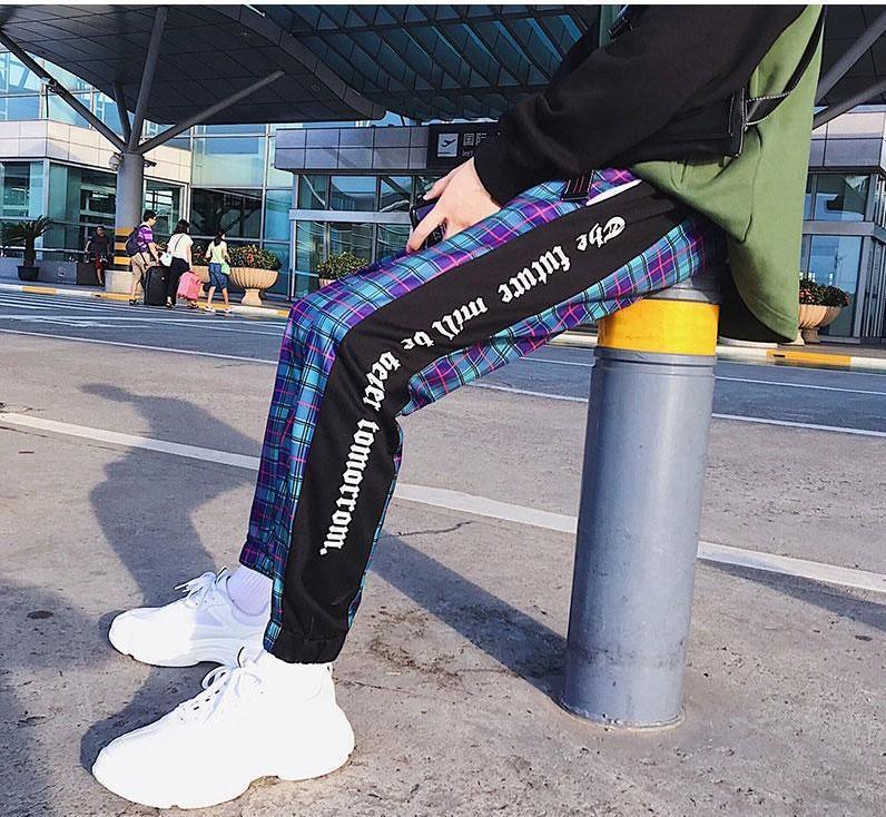 Calça Jogger Purple Plaid - Frete Gratis