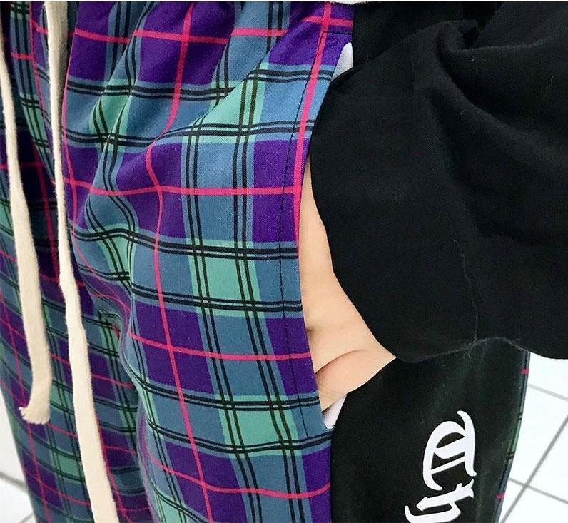 Calça Jogger Purple Plaid - Frete Gratis